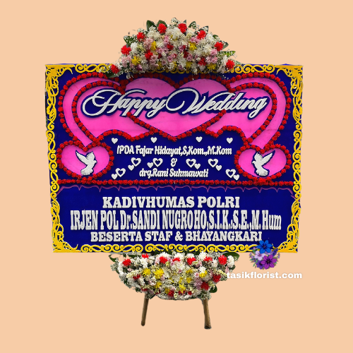 Karangan Bunga Papan Happy Wedding