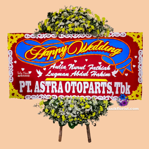 Karangan Bunga Papan Happy Wedding
