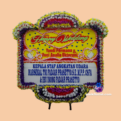 Karangan Bunga Papan Happy Wedding