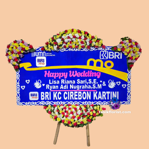 Karangan Bunga Papan Happy Wedding