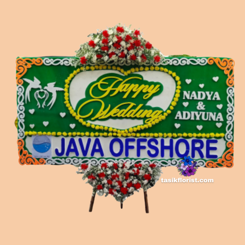 Karangan Bunga Papan Happy Wedding
