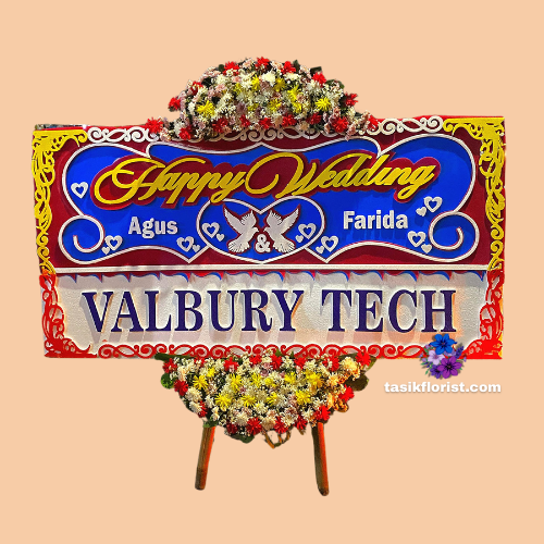 Karangan Bunga Papan Happy Wedding