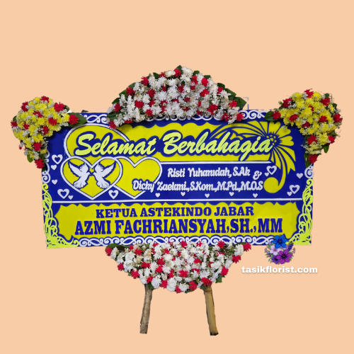 Karangan Bunga Papan Happy Wedding