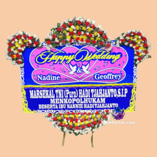 Karangan Bunga Papan Happy Wedding