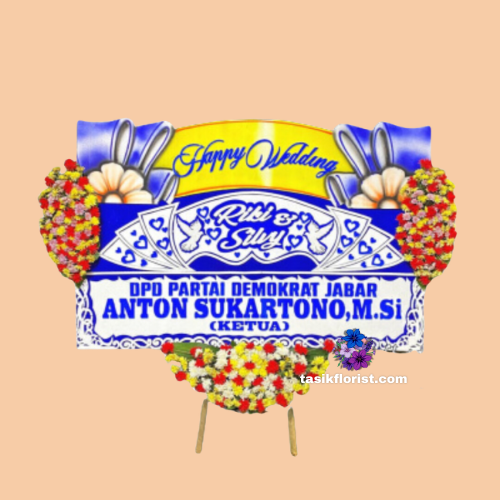 Karangan Bunga Papan Happy Wedding