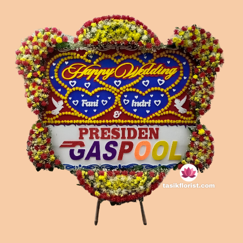 Karangan Bunga Papan Happy Wedding