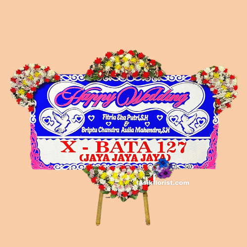 Karangan Bunga Papan Happy Wedding