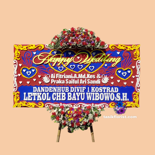 Karangan Bunga Happy Wedding