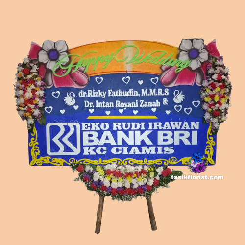 Karangan Bunga Papan Happy Wedding