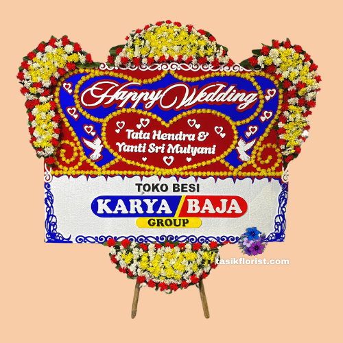 Karangan Bunga Papan Happy Wedding
