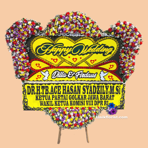 Karangan Bunga Papan Happy Wedding