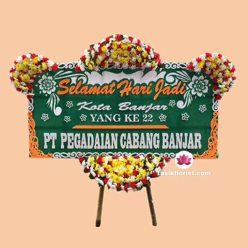 Karangan bunga papan di Cigondewah Kaler, Bandung